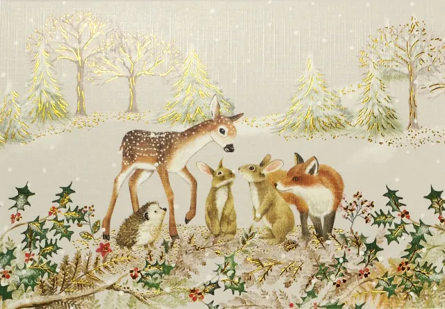 Peter Pauper Press Furry Friends julekort mini 20 stk