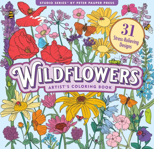 Peter Pauper Press Wildflowers fargebok voksen 31 motiv