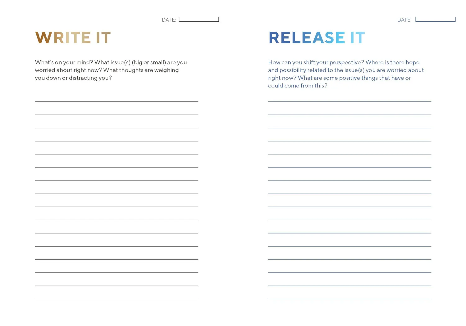 Chronicle Write and Release dagbok mindfulness ritualer