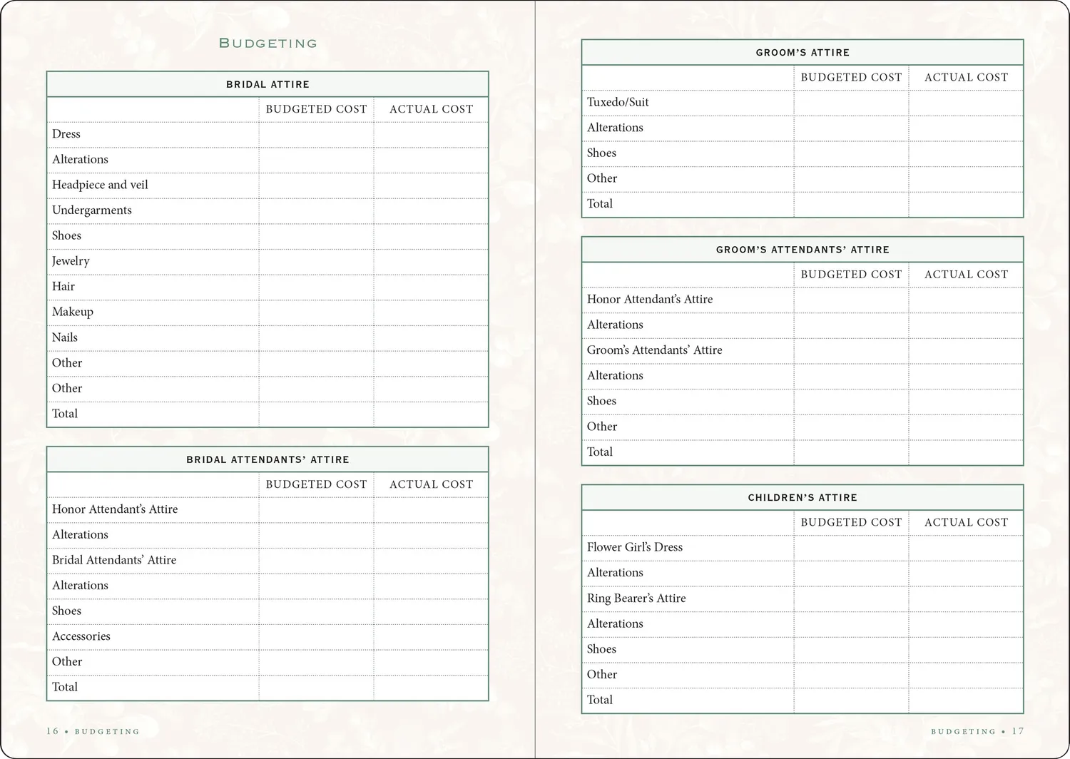 Peter Pauper Press Wedding Planner Eucalyptus bryllupsplanlegger