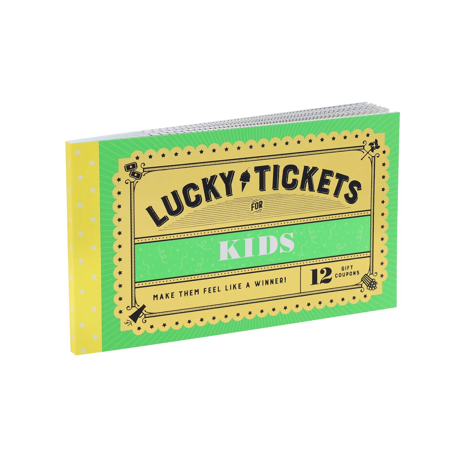 Lucky Tickets for Kids gavekuponger 12 stk gullfolie