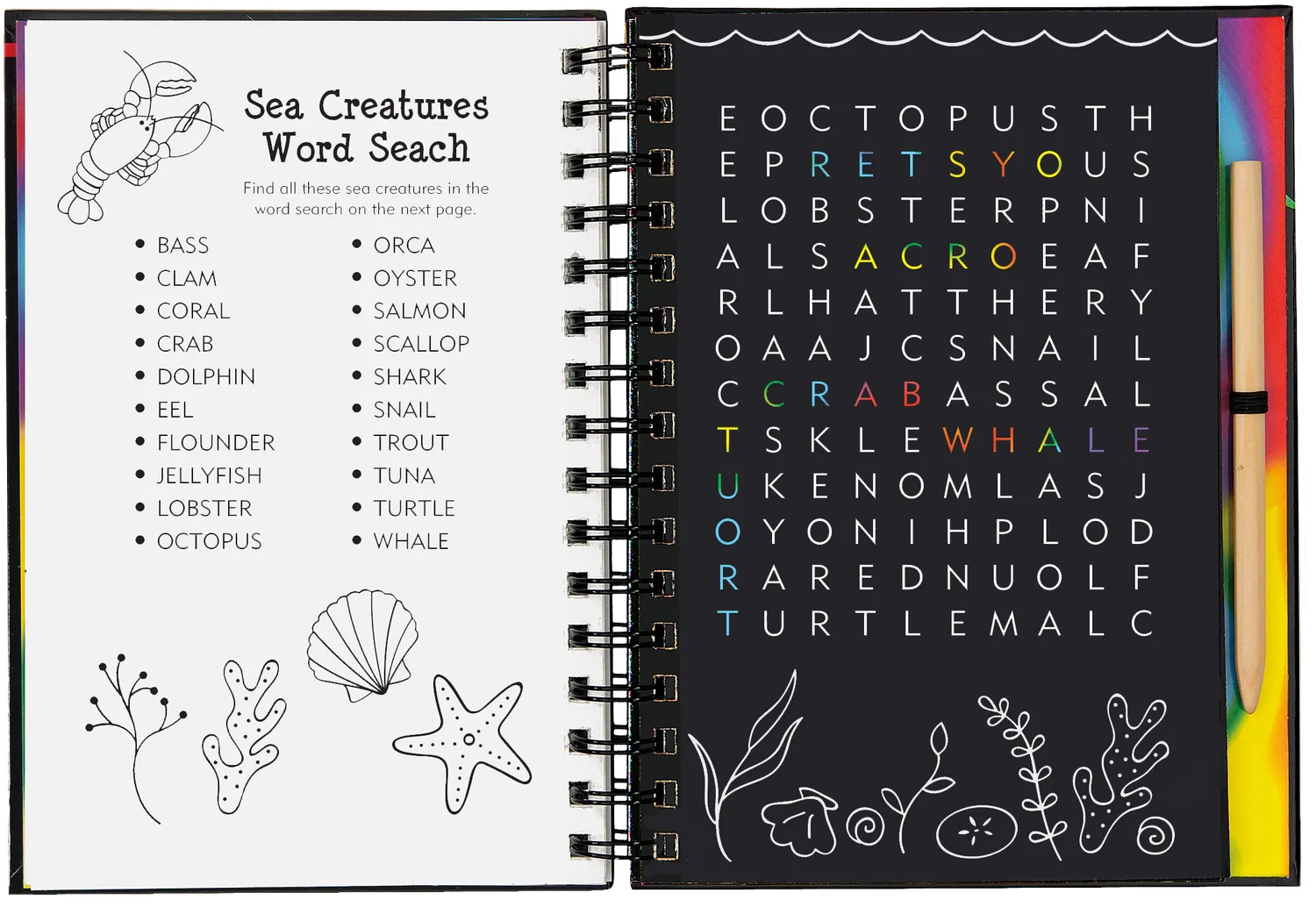 Peter Pauper Press Scratch and Sketch Ocean World skrapebok hav