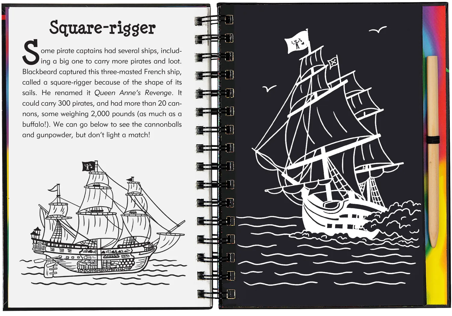 Peter Pauper Press Pirates skrapebok for barn 5 år glitterfolie