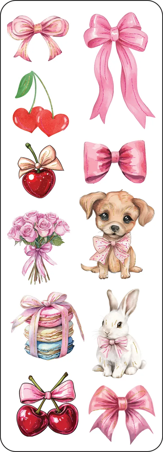 Peter Pauper Press Coquette klistremerkesett 65 stk rosa
