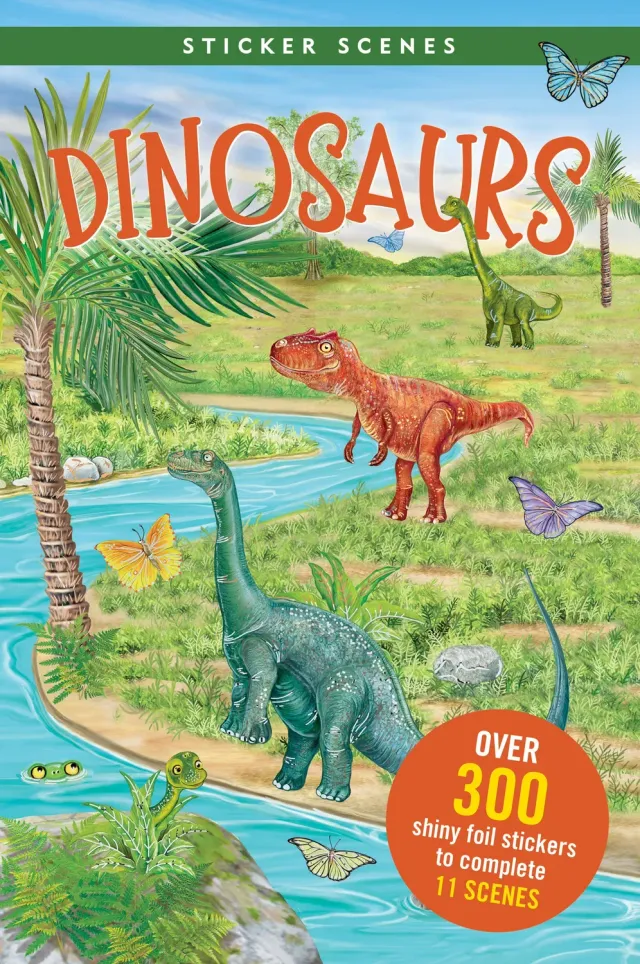 Peter Pauper Press Sticker Scenes Dinosaurs klistremerkebok dinosaur