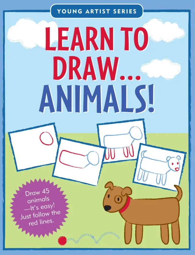 Peter Pauper Press Learn to Draw Animals tegnebok 45 dyr