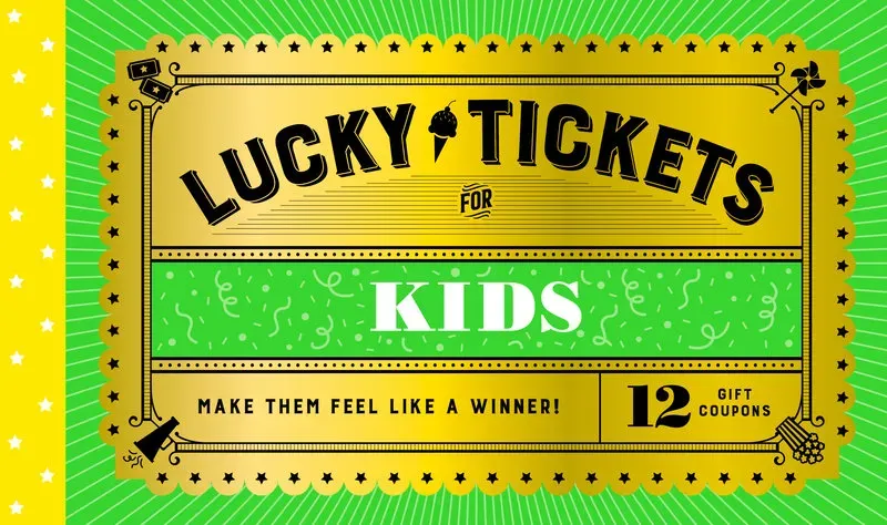 Lucky Tickets for Kids gavekuponger 12 stk gullfolie