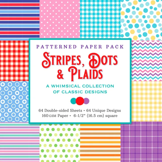 Peter Pauper Press Stripes Dots Plaids papirblokk 64 ark