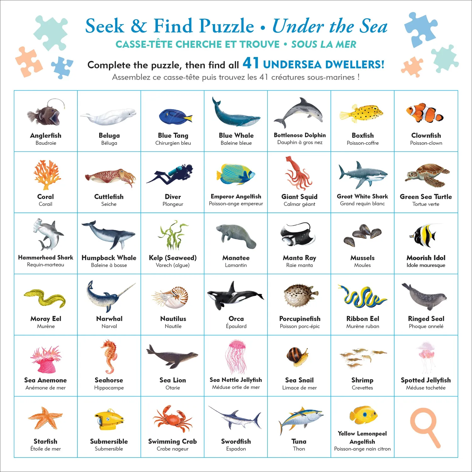 Peter Pauper Press Under the Sea barnepuslespill 100 brikker