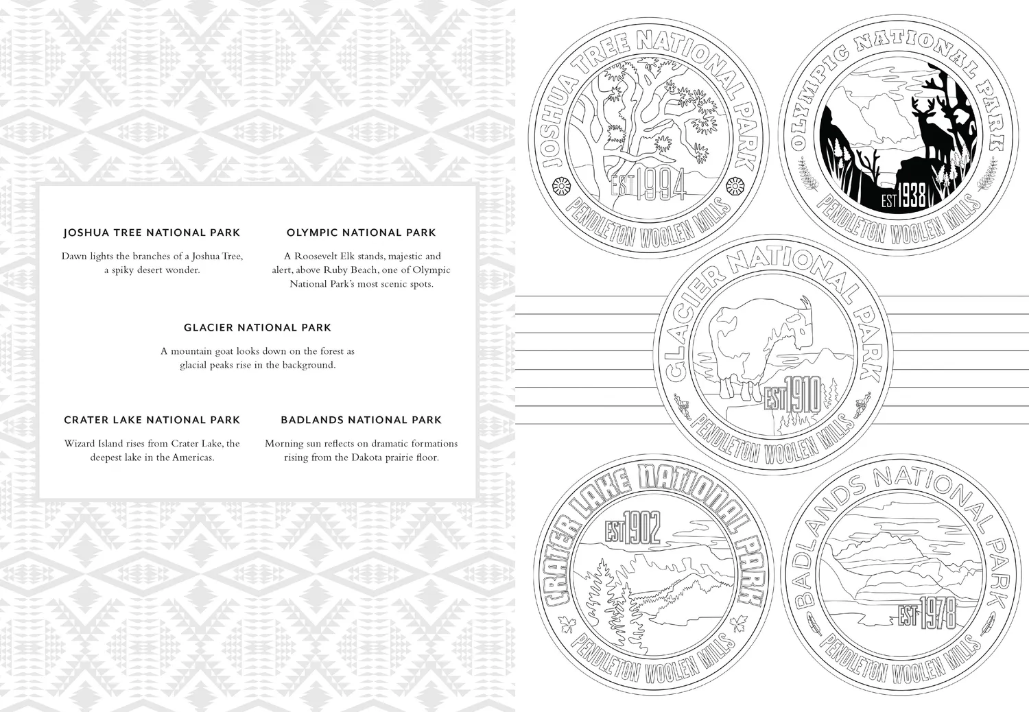 Chronicle Books Pendleton Coloring Book fargeleggingsbok