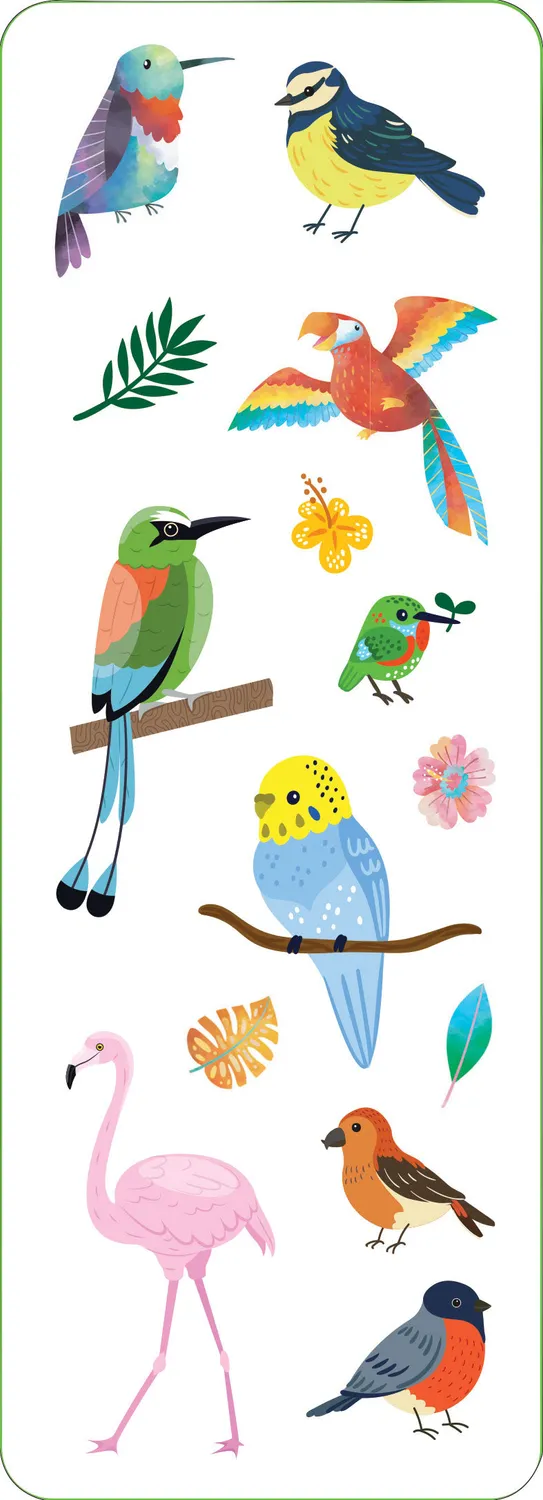 Peter Pauper Press Birds klistremerkesett 70 stk fugler