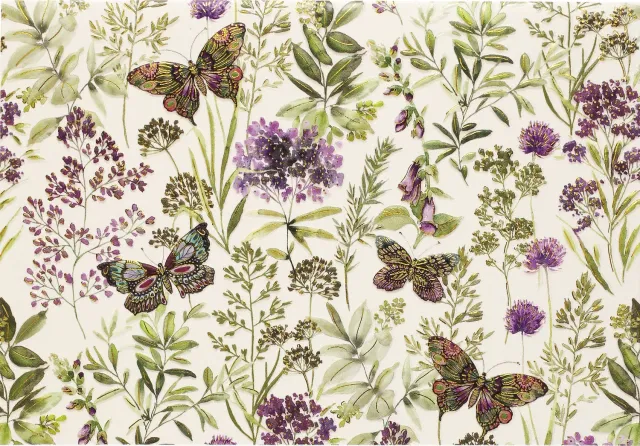 Peter Pauper Press Amethyst Butterflies notatkort 14-pk gullfolie