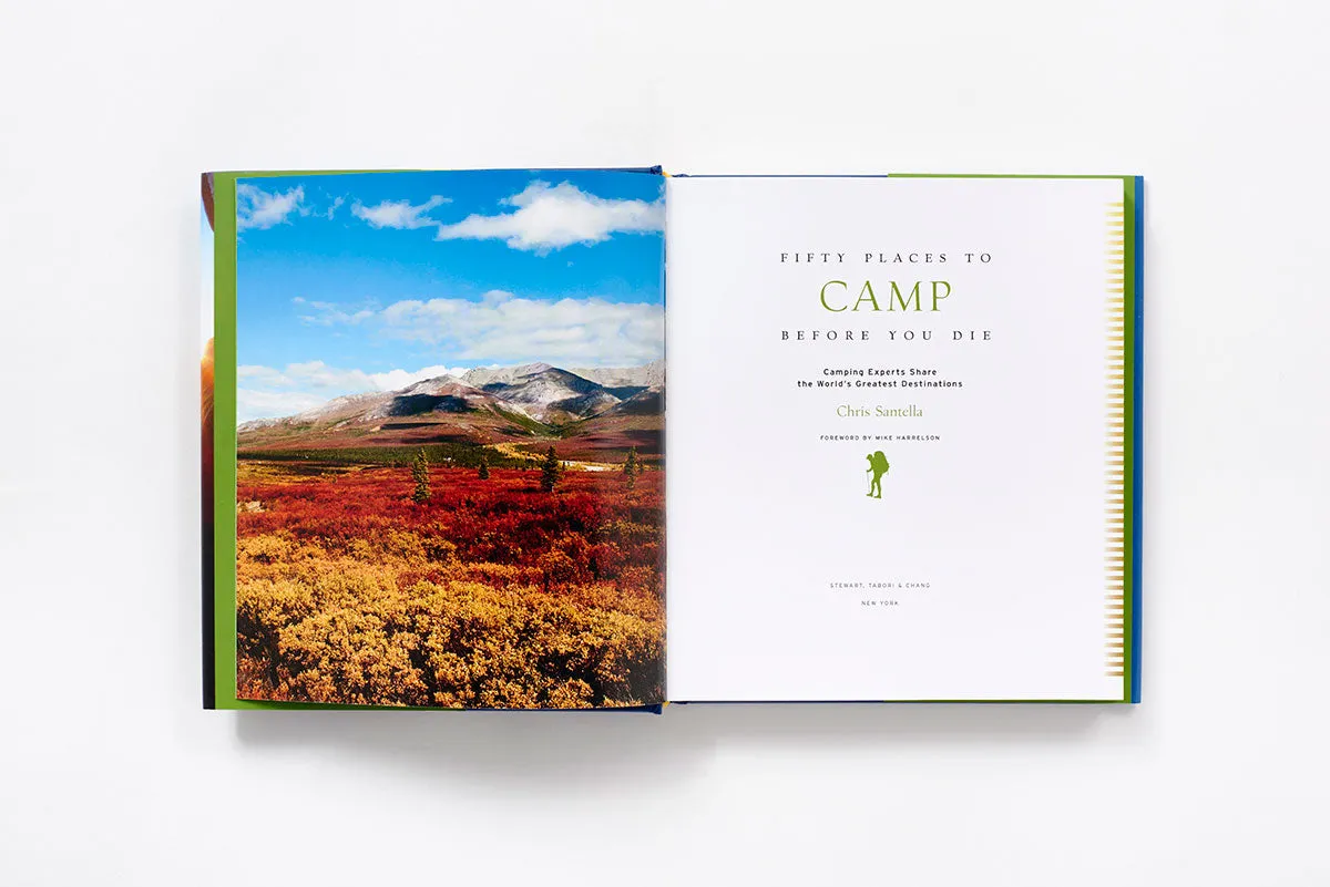 Abrams Fifty Places to Camp Before You Die innbundet campingbok