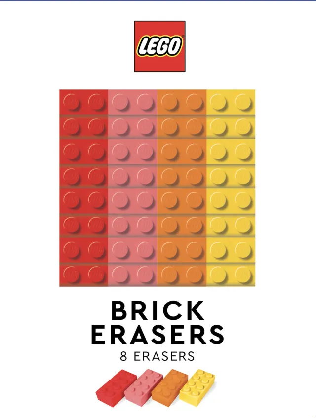 LEGO Brick Erasers viskelær 8-pak flerfarget
