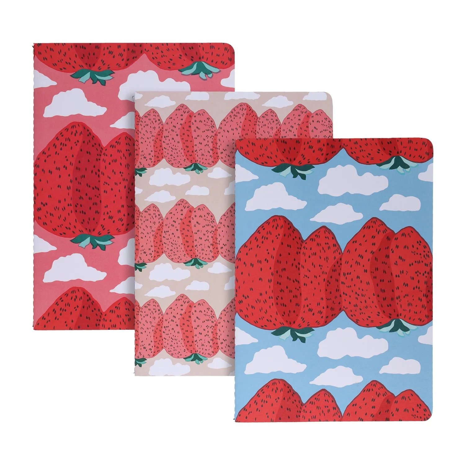 Abrams & Chronicle Books Marimekko Strawberry notatbok 3-pak