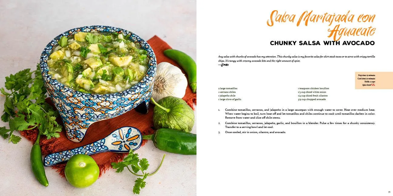 Abrams and Chronicle Spicy Salsas Moles kokebok innbundet