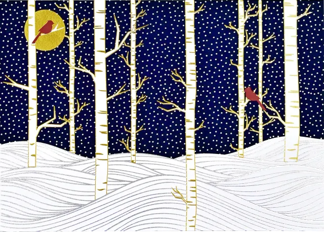 Peter Pauper Press Birch Trees julekort 20-pakning