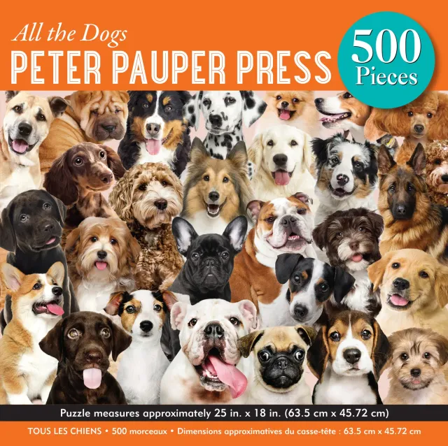 Peter Pauper Press All the Dogs puslespill 500 brikker hunder