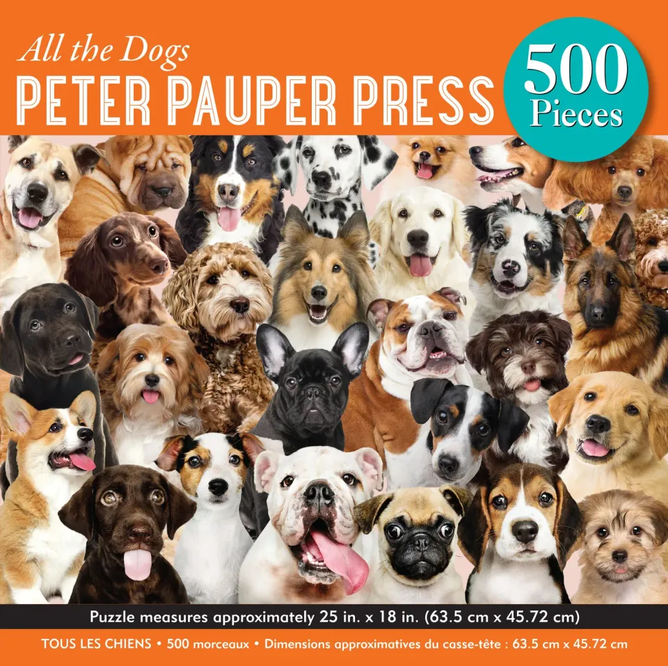 Peter Pauper Press All the Dogs puslespill 500 brikker hunder