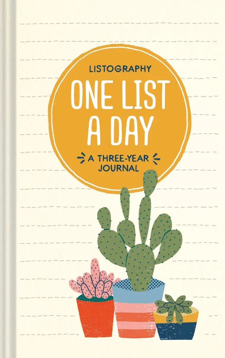 Listography One List a Day dagbok 3-års listejournal illustrert