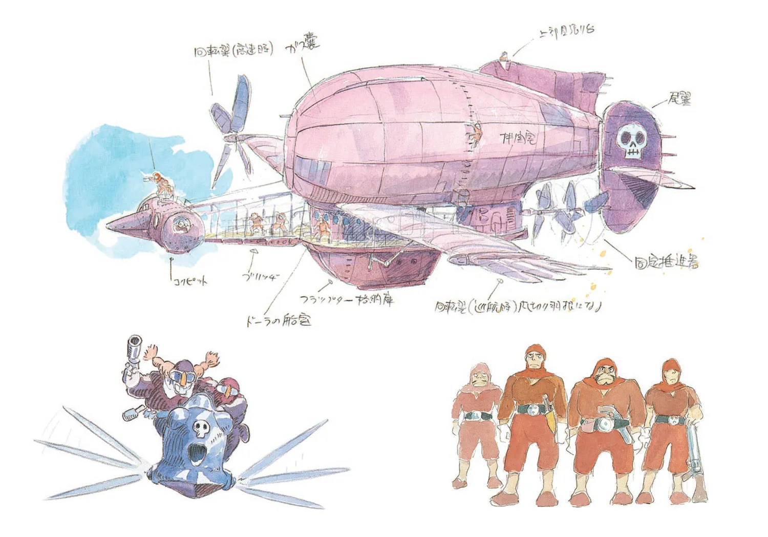 Studio Ghibli Castle in the Sky journal notatbok skisse