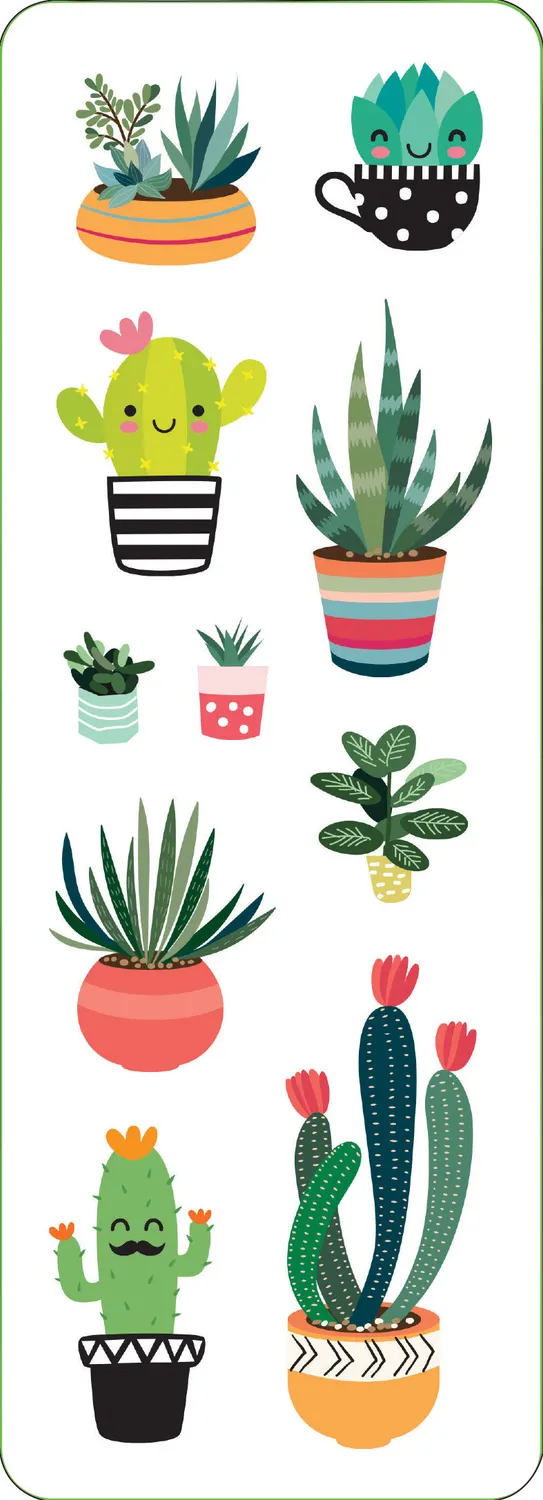 Peter Pauper Press Succulents klistremerker 50+ stk sukkulent