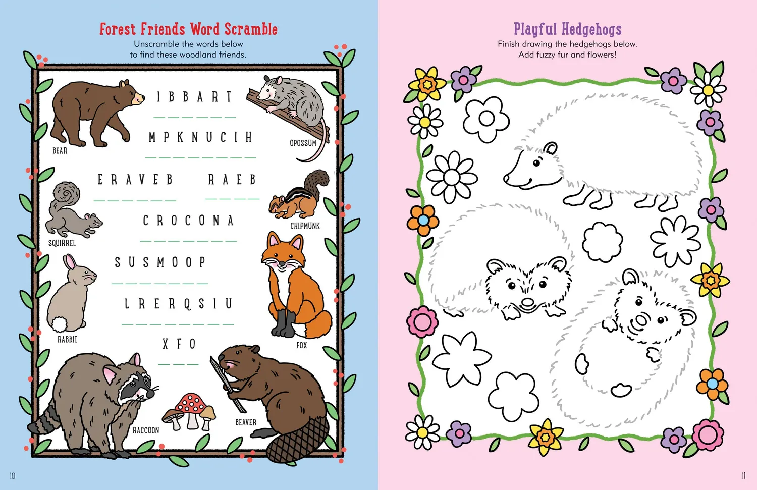 Peter Pauper Press Furry Friends aktivitetsbok 64 sider farger