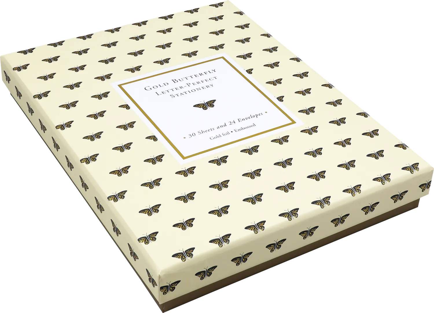 Peter Pauper Press Gold Butterfly brevpapirsett 30 ark gull