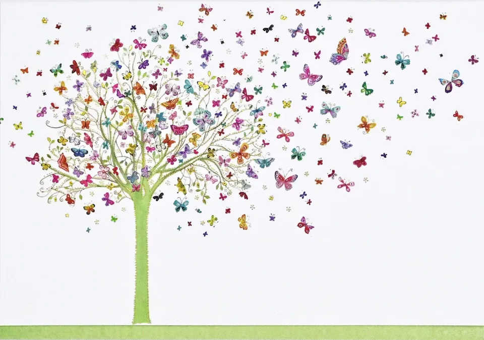 Peter Pauper Press Tree of Butterflies notatkort 14-pakning