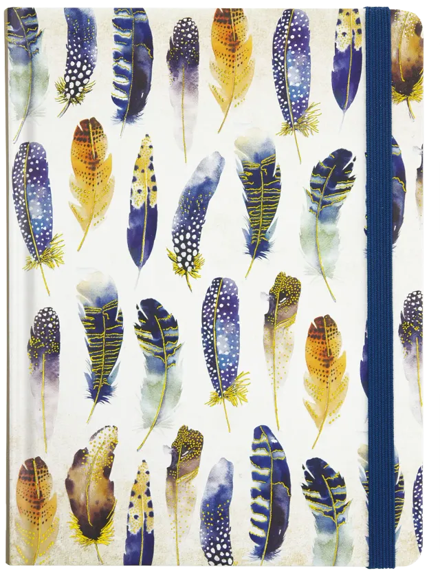 Peter Pauper Press Watercolor Feathers notatbok linjert fjær