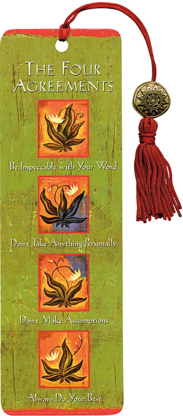 Peter Pauper Press Four Agreements bokmerke perle rød dusk