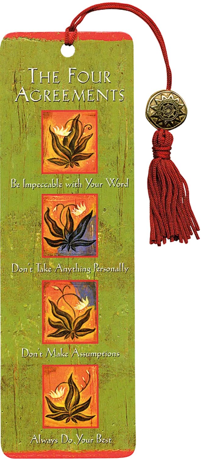 Peter Pauper Press Four Agreements bokmerke perle rød dusk