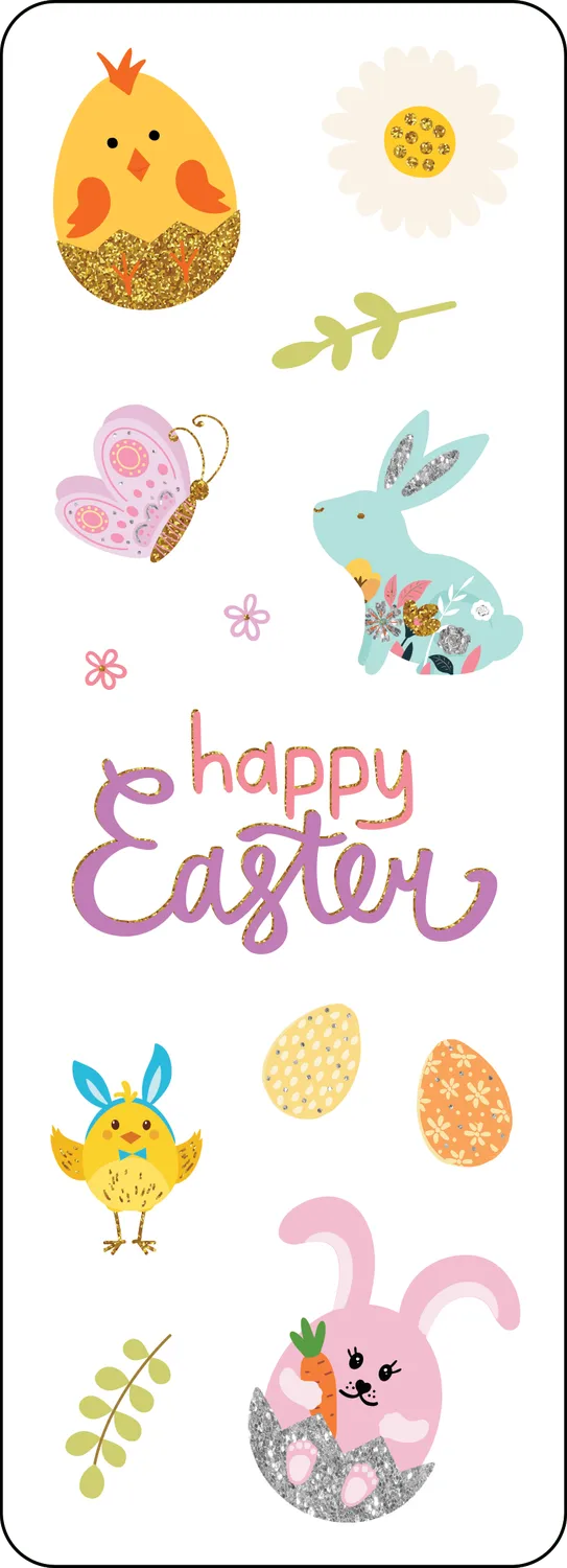 Peter Pauper Press Easter klistremerkesett 70 stk pastel