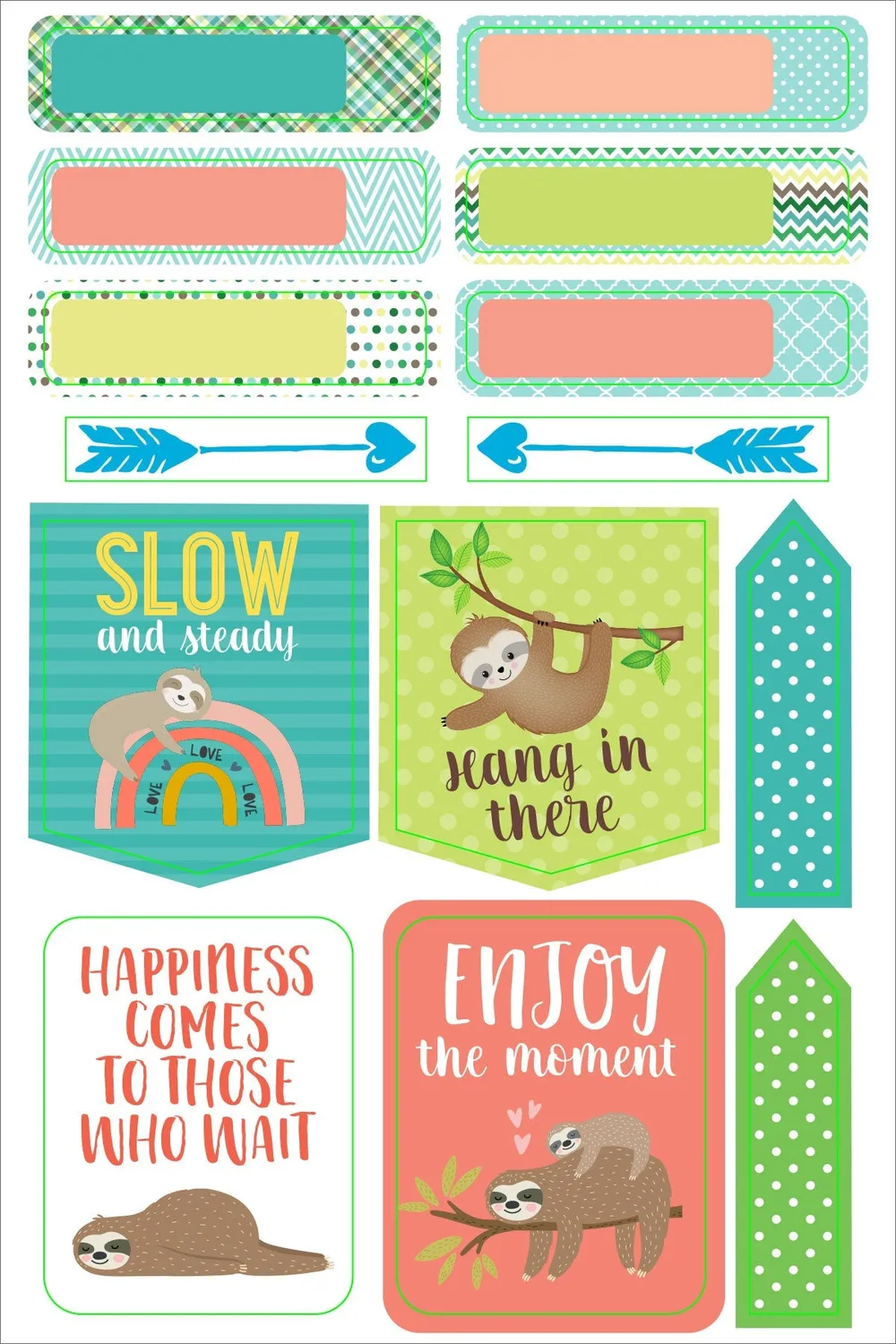 Peter Pauper Press Essentials Sloth klistremerker 160 stk planlegger