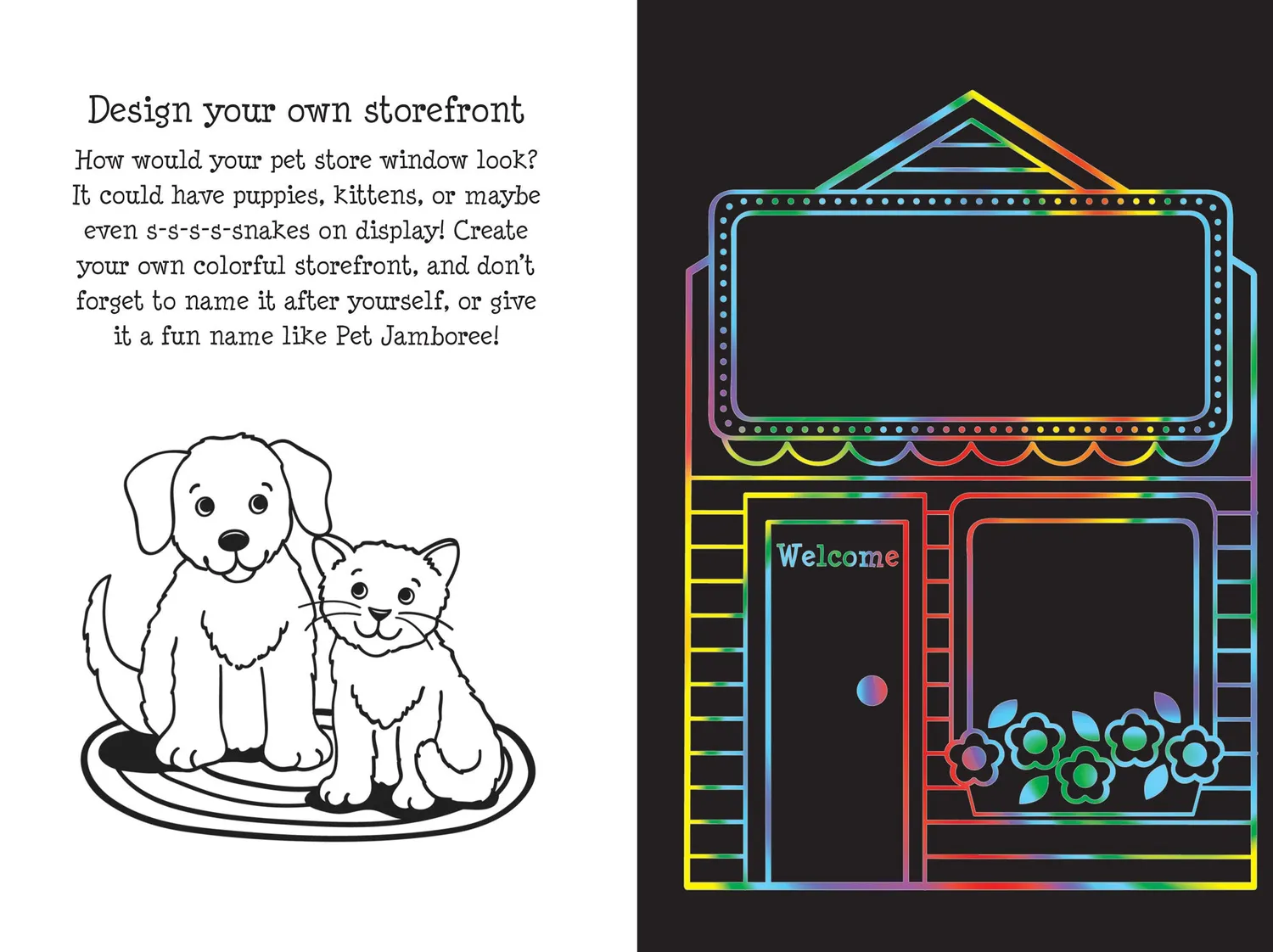 Peter Pauper Press Scratch and Sketch Pet Shop skrapebok glitter