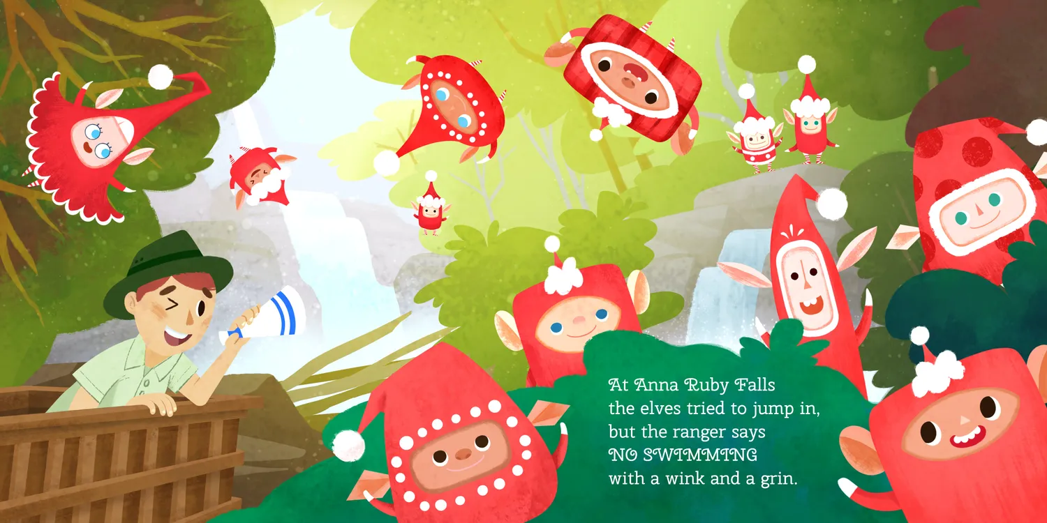 Abrams & Chronicle Books 12 Little Elves Visit Georgia bildebok innbundet 3-5 år