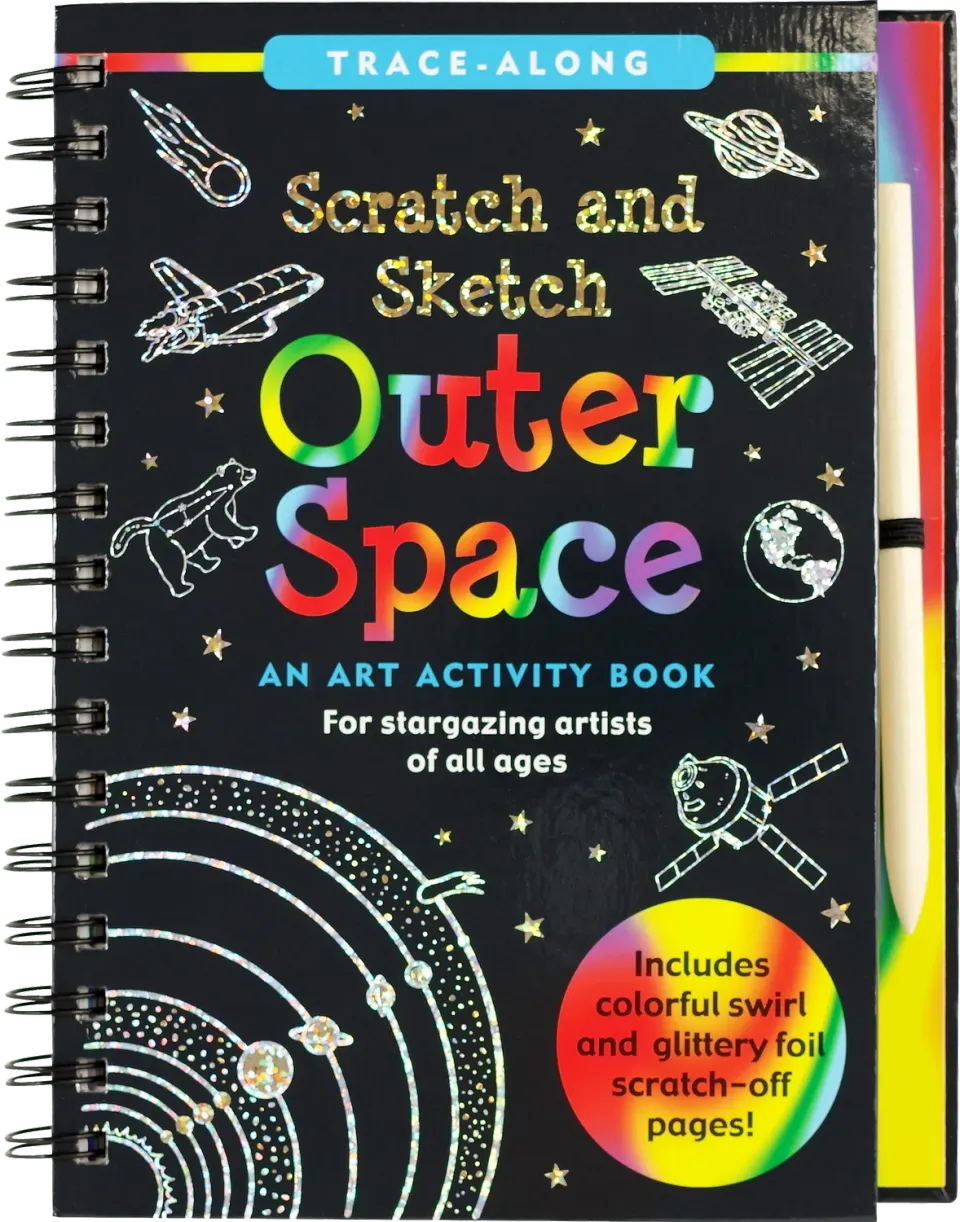 Peter Pauper Press Outer Space Scratch and Sketch skrapebok 5 år+