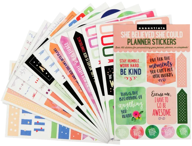 Essentials She Believed plannerklistremerker 160 stk