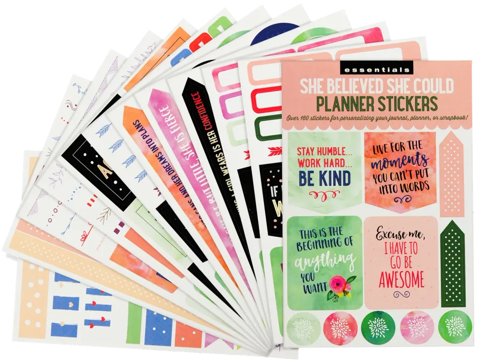 Essentials She Believed plannerklistremerker 160 stk