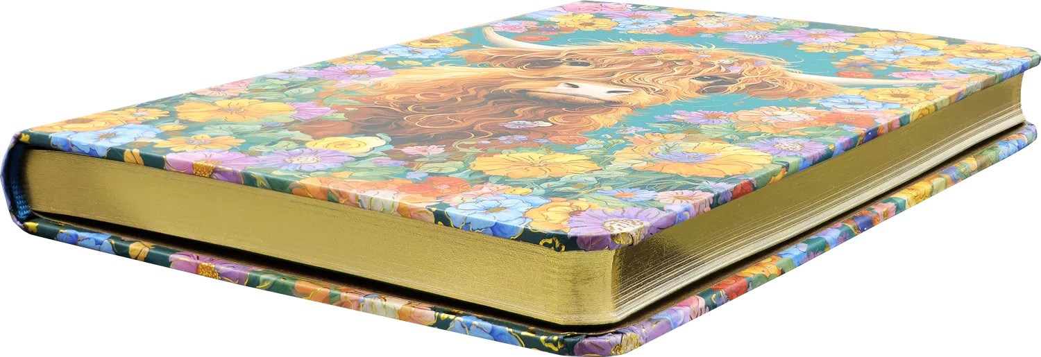 Peter Pauper Press Highland Cow Journal notatbok linjert gullsnitt