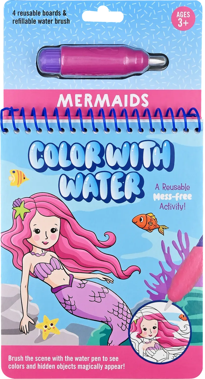 Color with Water Mermaids vannmalebok 4 brett