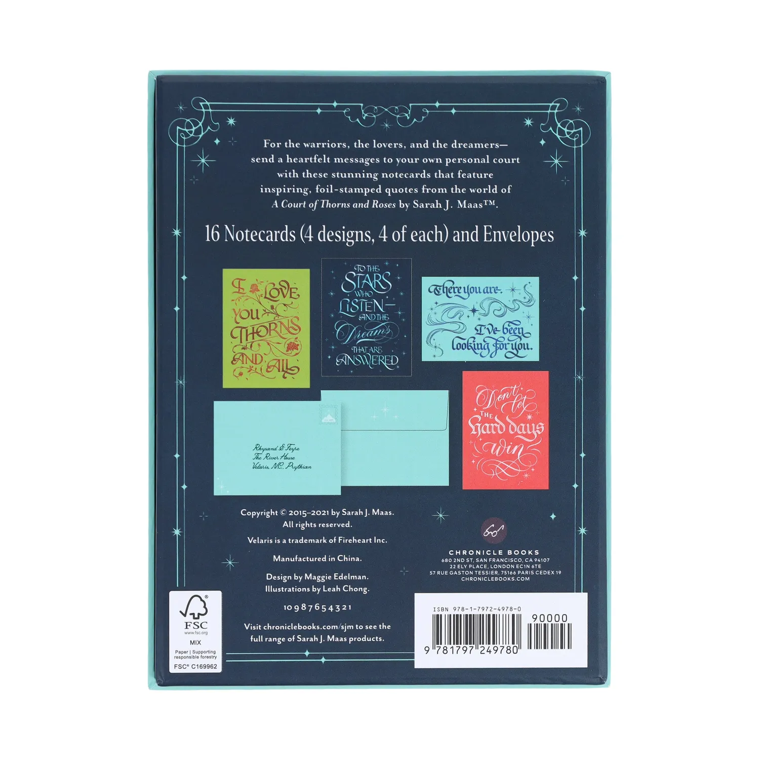 Abrams and Chronicle A Court of Thorns and Roses notatkort 16 stk