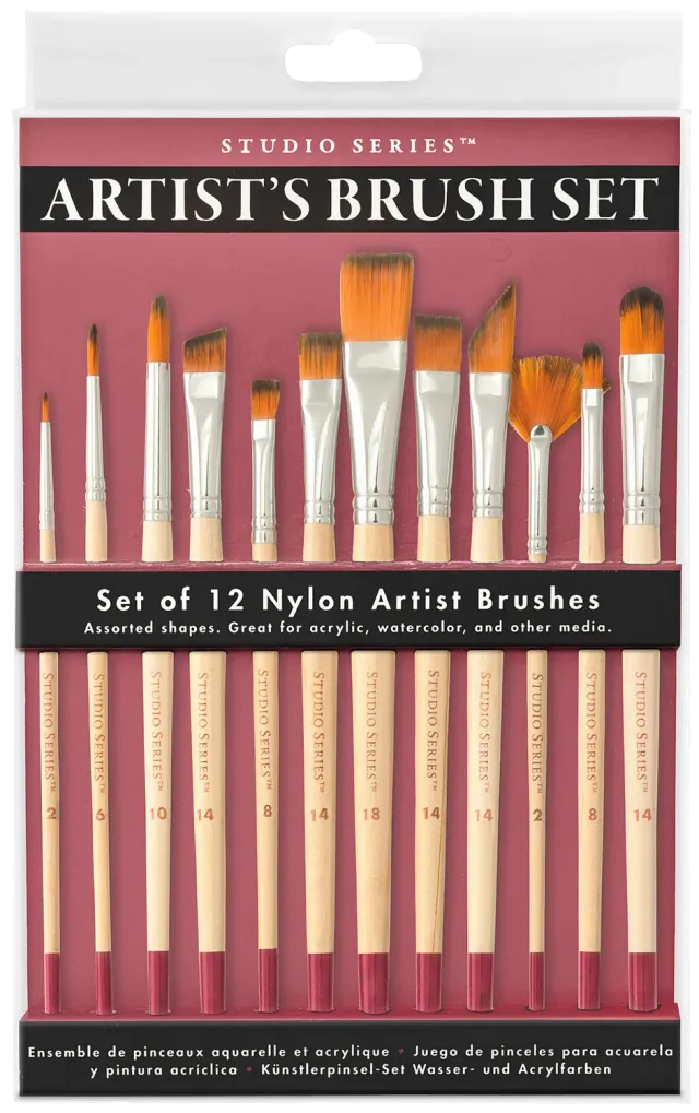 Peter Pauper Press Studio Series Artist Paintbrush penselsett 12 stk