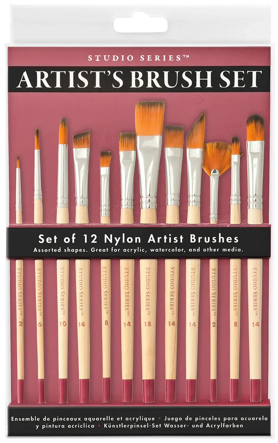 Peter Pauper Press Studio Series Artist Paintbrush penselsett 12 stk