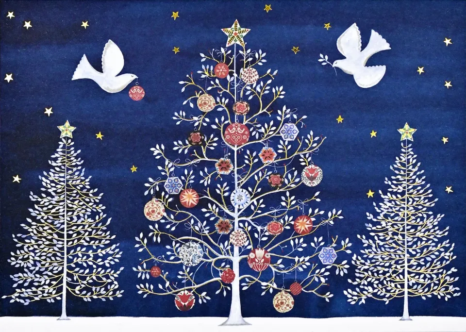 Peter Pauper Press Doves of the Season julekort 20-pk eske