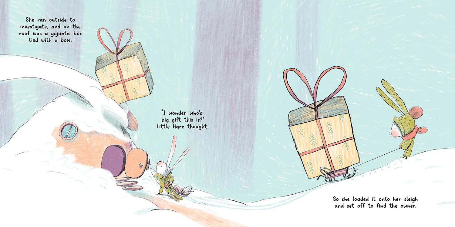 Abrams Little Hare Finds a Gift barnebok innbundet jul
