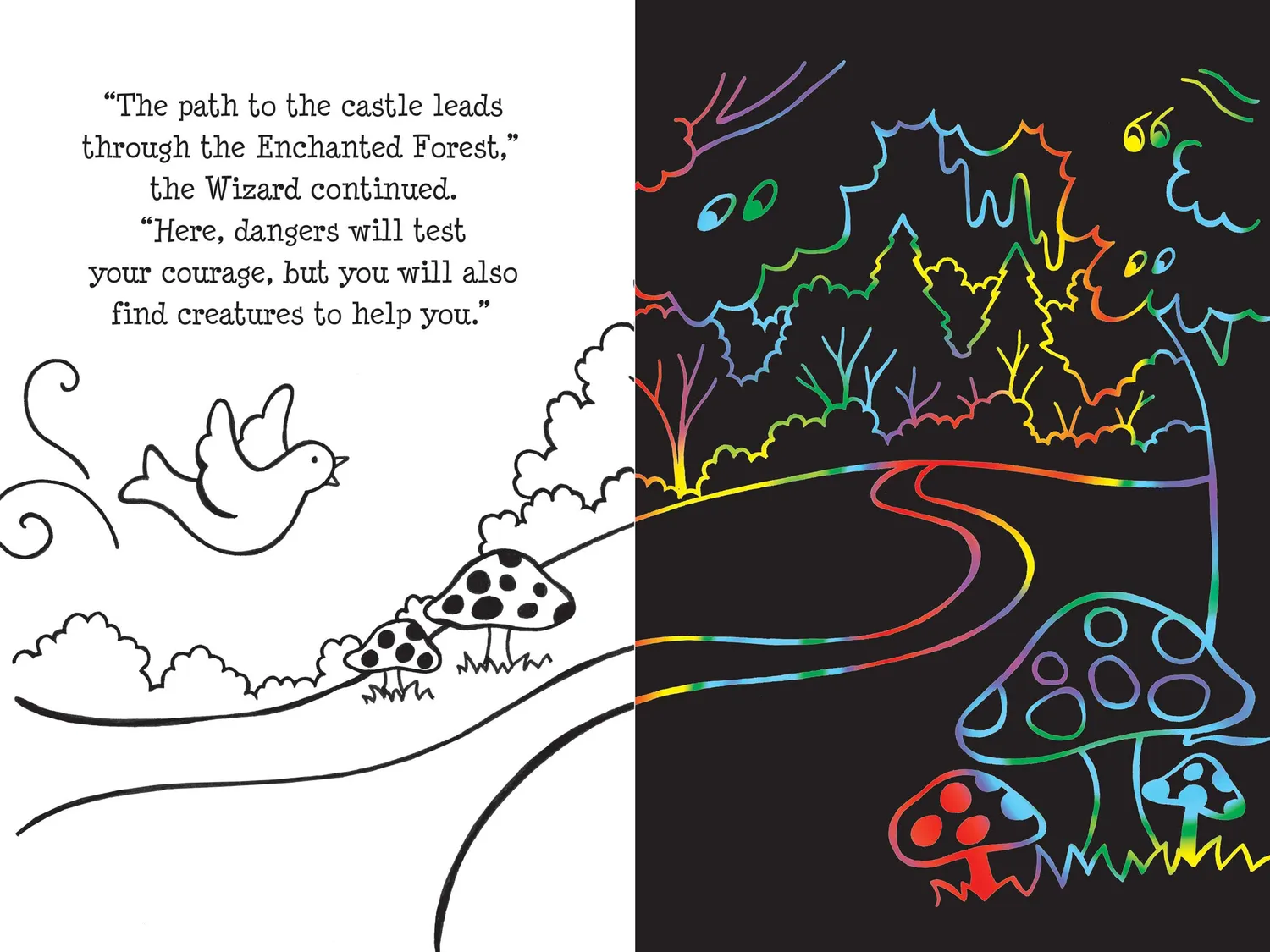 Peter Pauper Press Scratch and Sketch Enchanted Forest skrapebok enhjørning