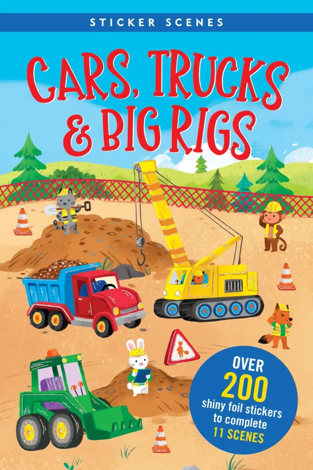 Peter Pauper Press Cars Trucks Big Rigs klistremerkebok folie