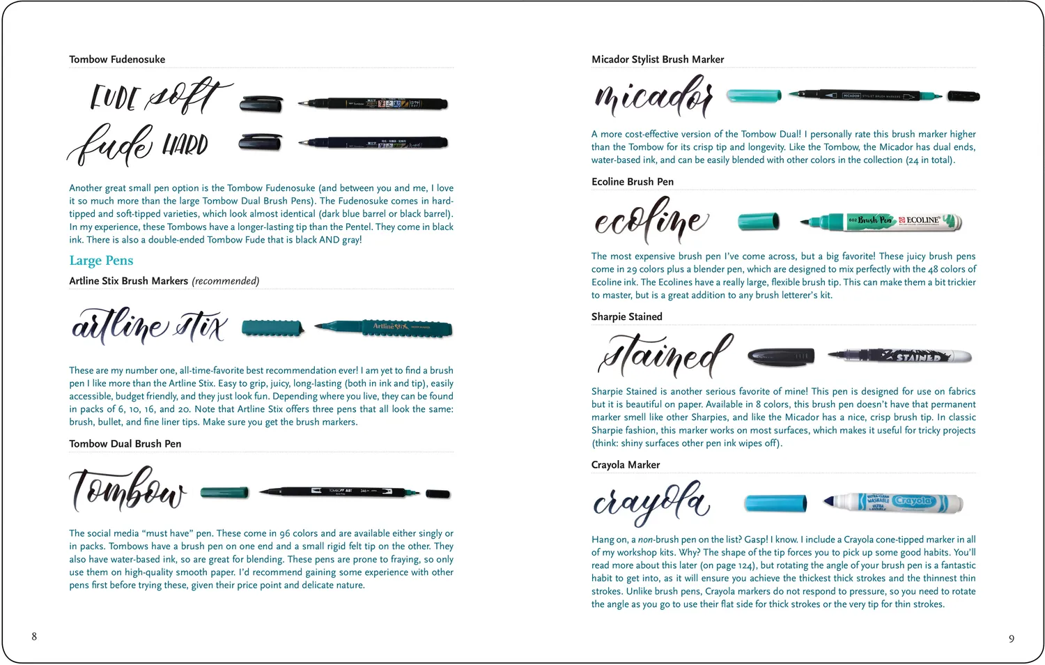 Peter Pauper Press Brush Lettering A to Z hobbybok 176 sider