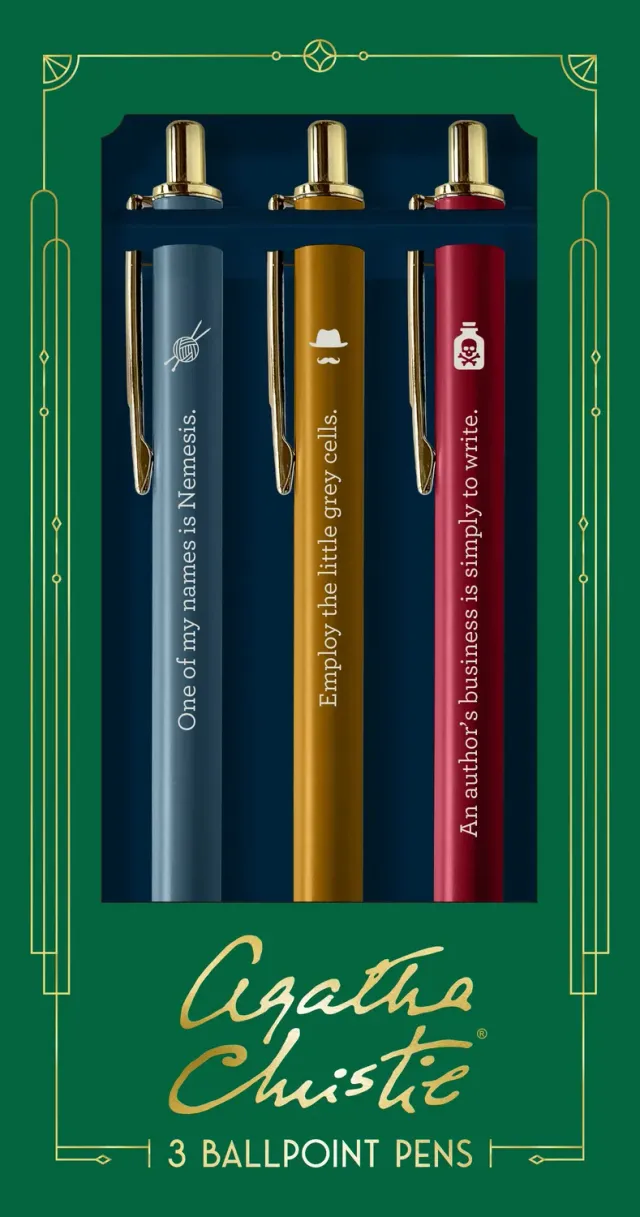 Agatha Christie Pen Set kulepenner 3 stk sitater